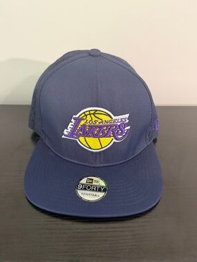 Los Angeles Lakers Navy New Era 9FORTY Adjustable Hat NBA Snapback Performance